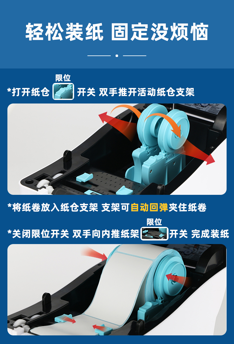 MS-LB401熱轉印腕帶標簽機裝紙展示